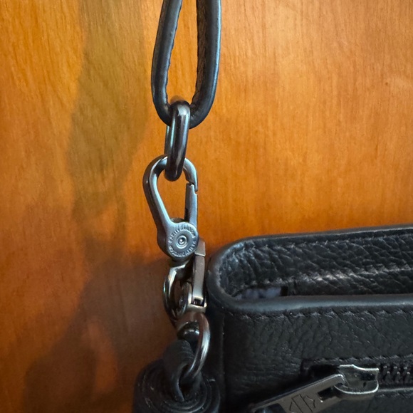 Harley-Davidson Black Leather Hip Purse Crossbody Bag with Tassel - Picture 6 of 8